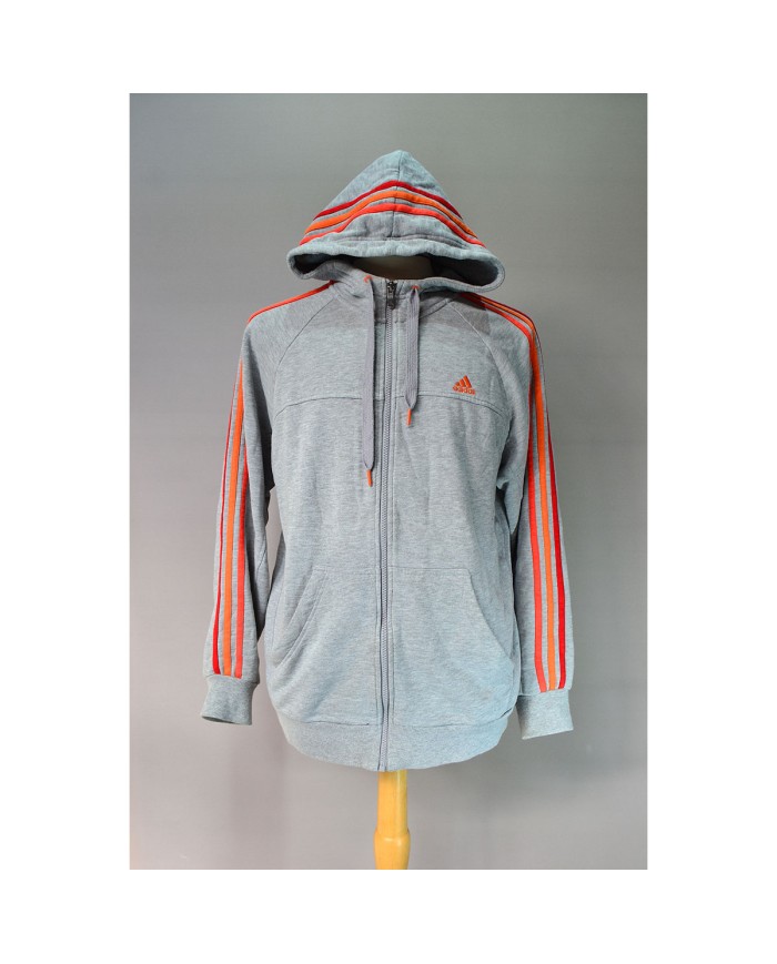 Adidas hoodie zipper gray L