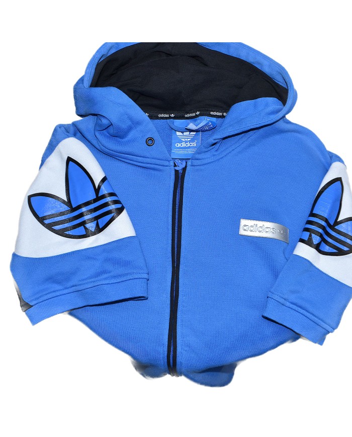 Adidas hoodie zipper rare blue M