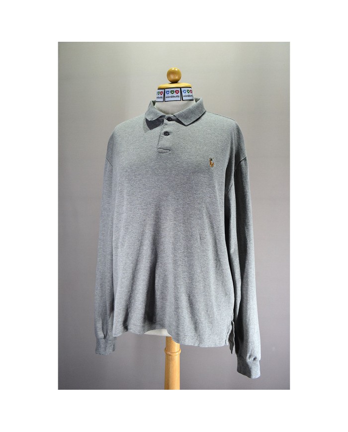 Ralph Lauren polo-shirt long-sleeve gray XXL