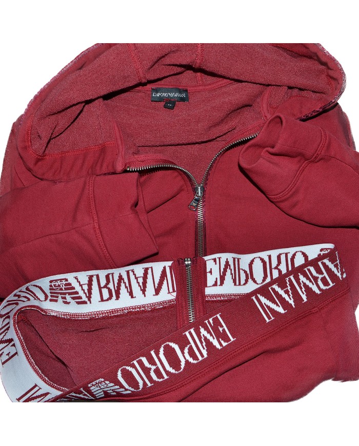 Armani hoodie zipper red XL
