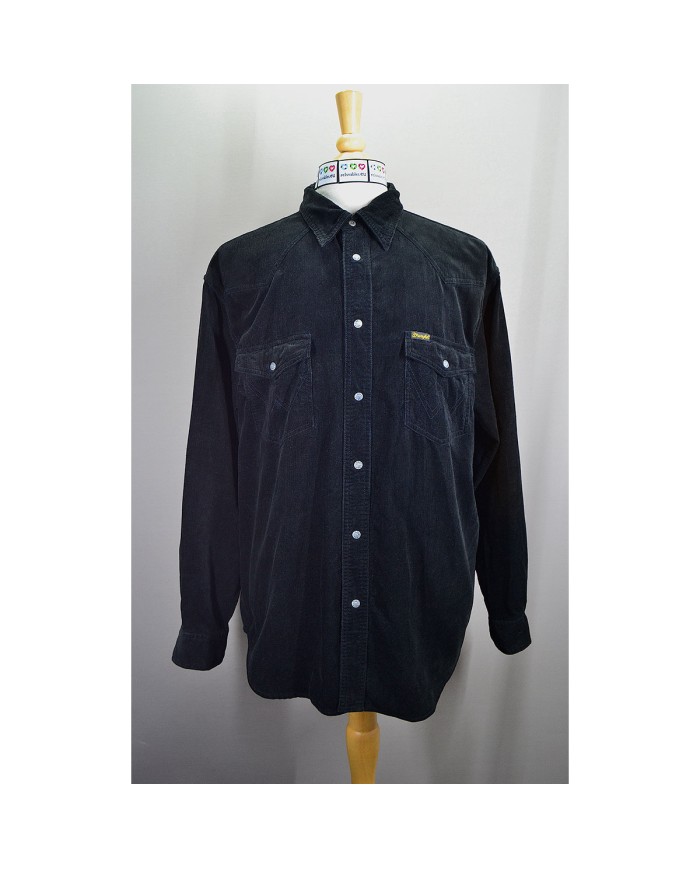 Wrangler shirt long sleeve rib fabric black XL