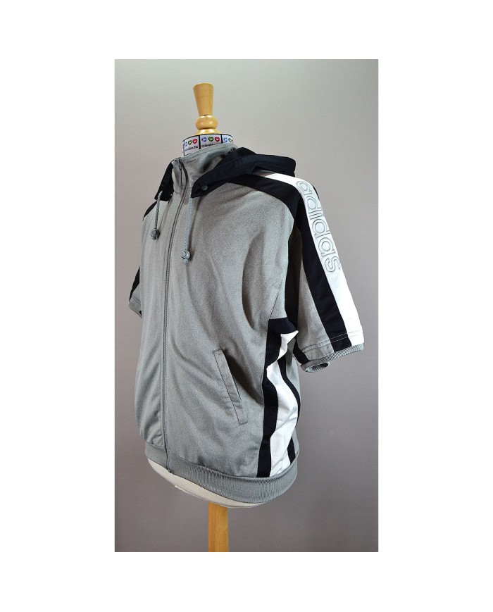 Adidas vest zipper hoodie short sleeves gray M