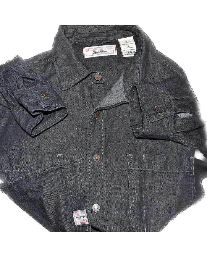 Levi's dark heavy denim shirt long sleeve black L