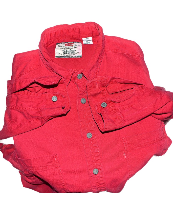 Levi's heavy denim shirt long sleeve red XL