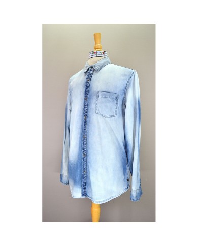 Guess denim shirt long sleeve slim fit blue L
