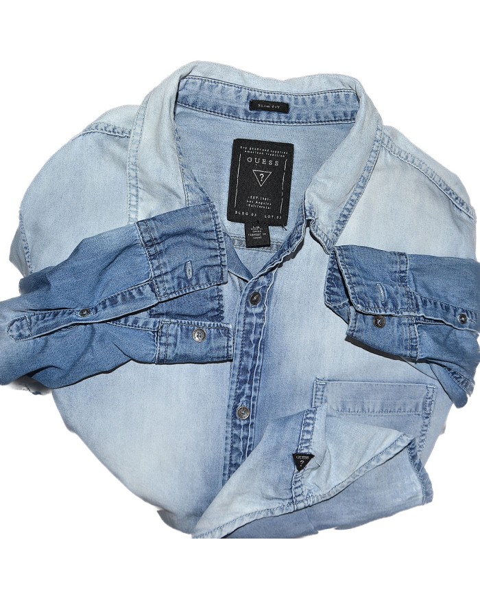 Guess denim shirt long sleeve slim fit blue L