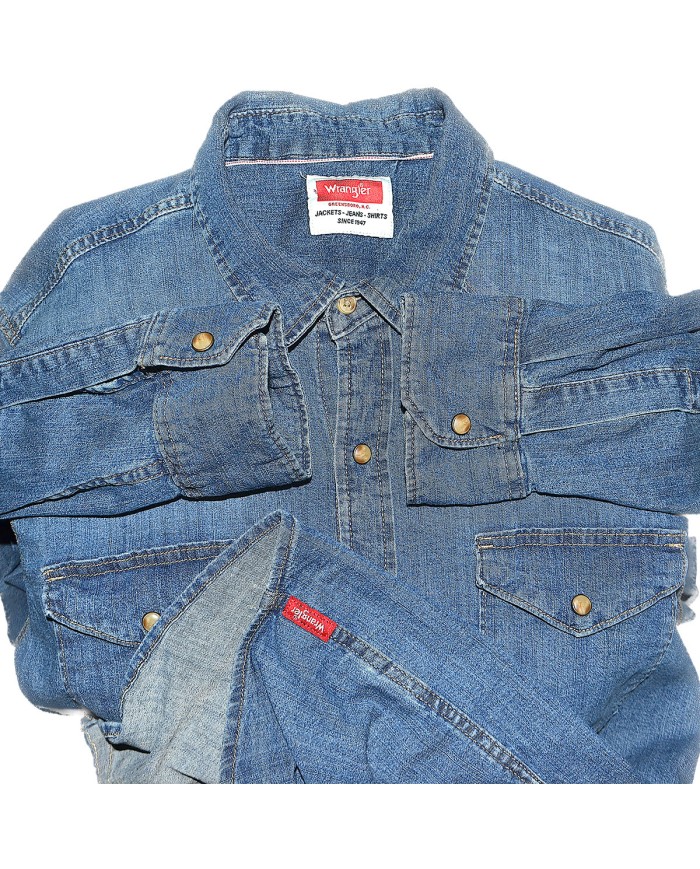 Wrangler denim shirt long sleeve blue L