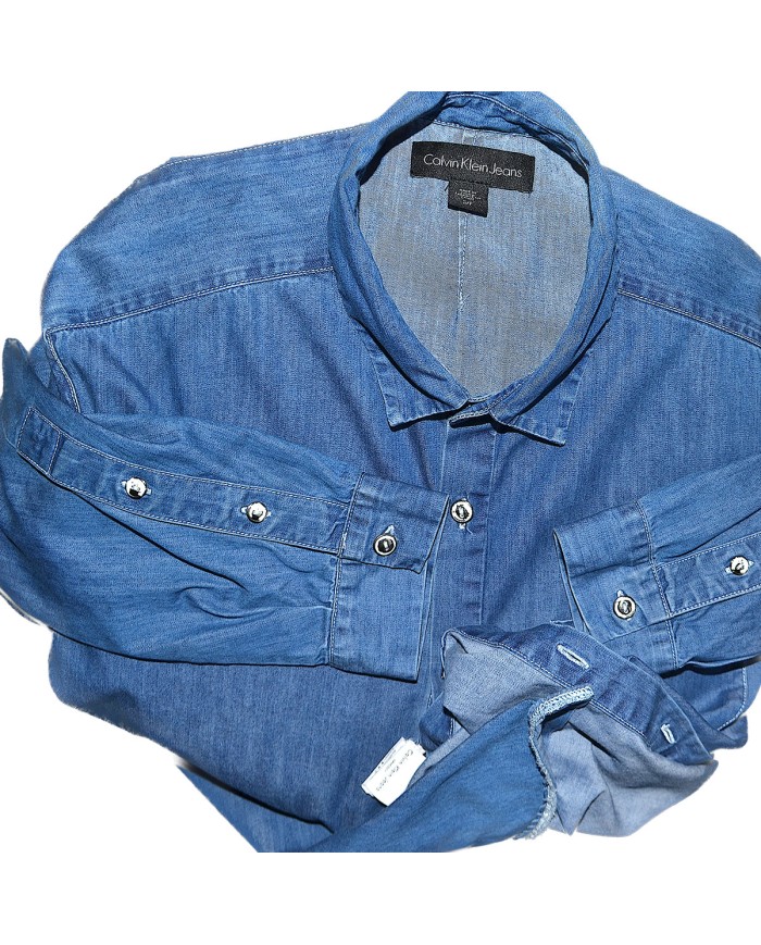 Calvin Klein denim shirt long sleeve blue S