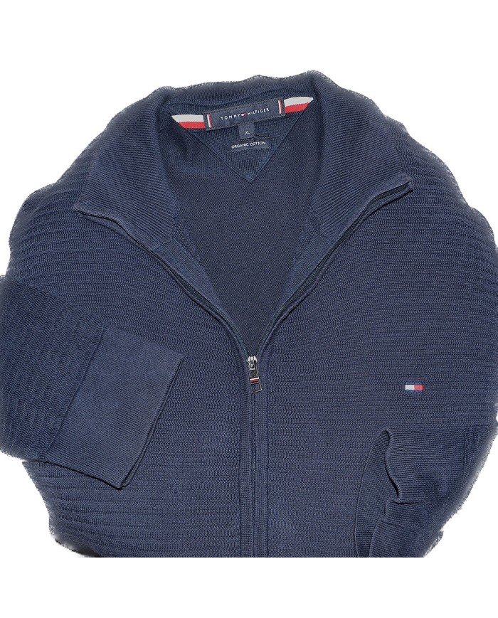 Tommy Hilfiger knitted vest zipper blue XL