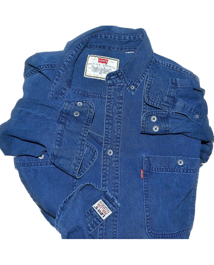 Levi's denim shirt long sleeve blue L