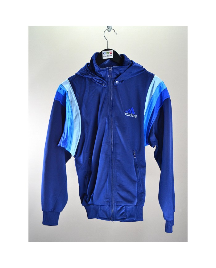 Adidas vintage track-jacket hoodie blue 13/14 years