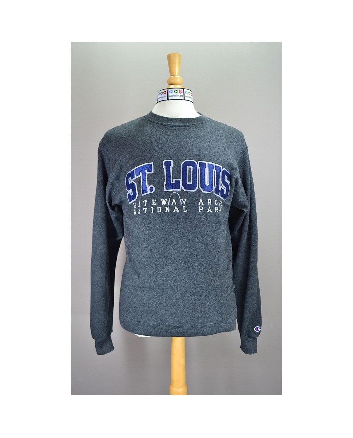 Champion sweater embroidered front logo gray S