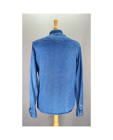 Wrangler denim shirt slim long sleeve blue L