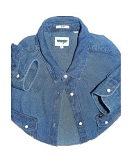 Wrangler denim shirt slim long sleeve blue L