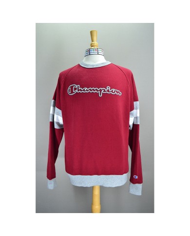 Champion sweater embroidered front logo red XL