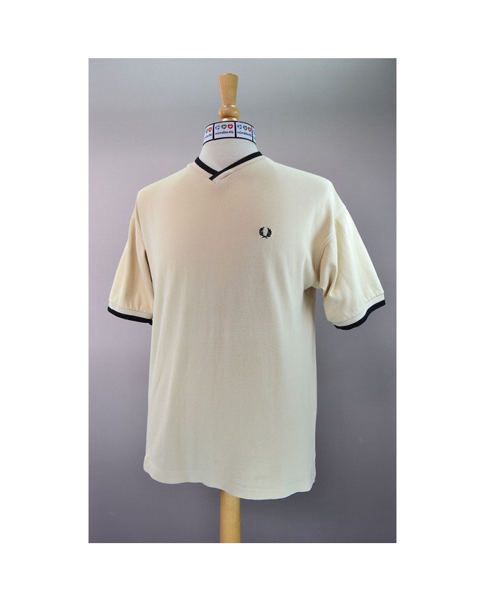 Fred Perry t-shirt v-neck beige M