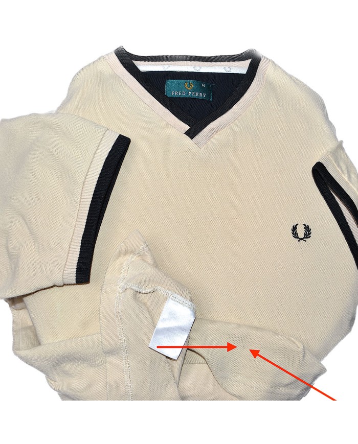 Fred Perry t-shirt v-neck beige M