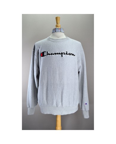 Champion heavy sweater embroidered front logo gray L