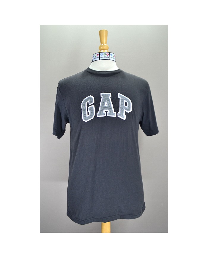GAP t-shirt embroidered front logo gray S