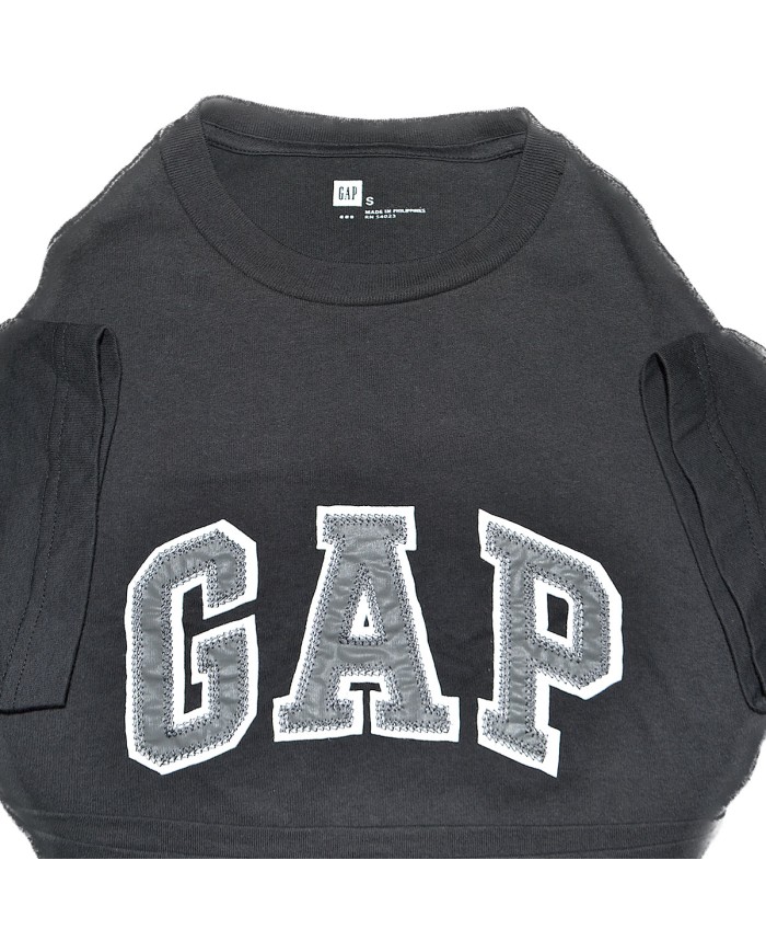 GAP t-shirt embroidered front logo gray S