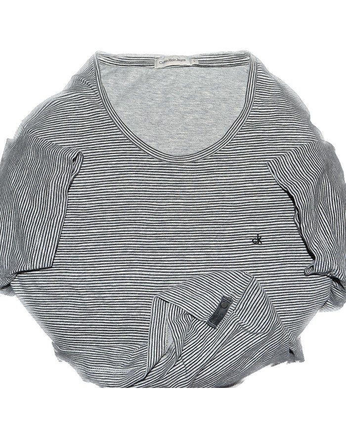 Calvin Klein t-shirt chest- sholder-logo gray L
