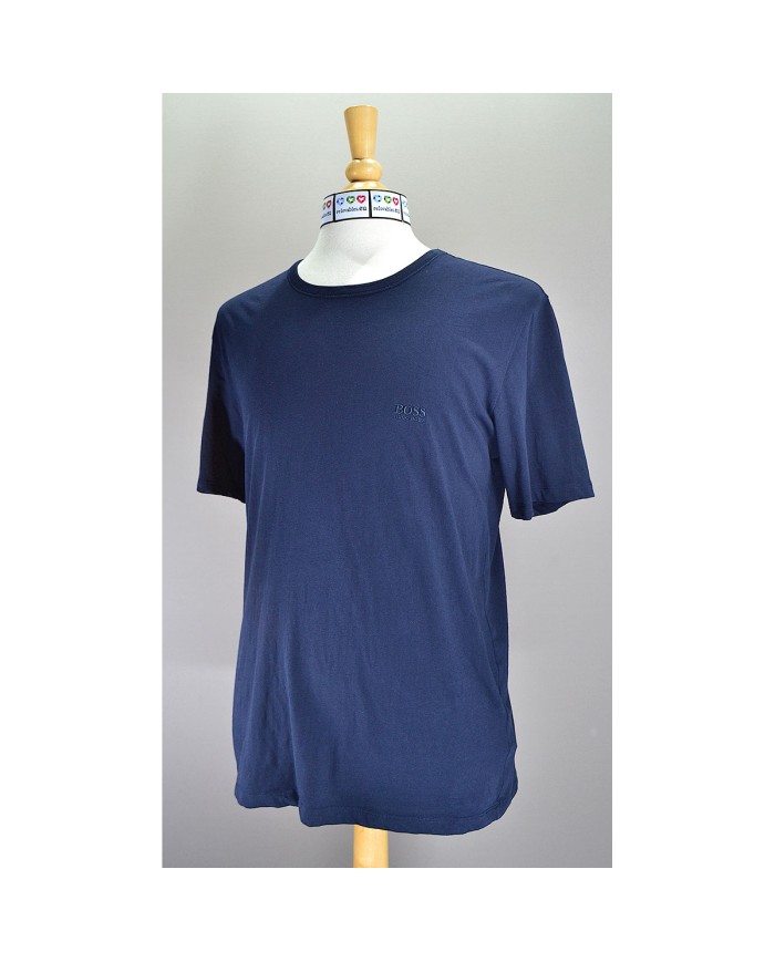 Hugo Boss t-shirt embroidered chest logo blue L