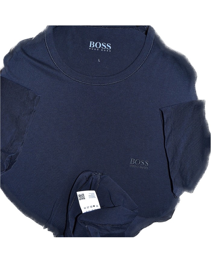 Hugo Boss t-shirt embroidered chest logo blue L