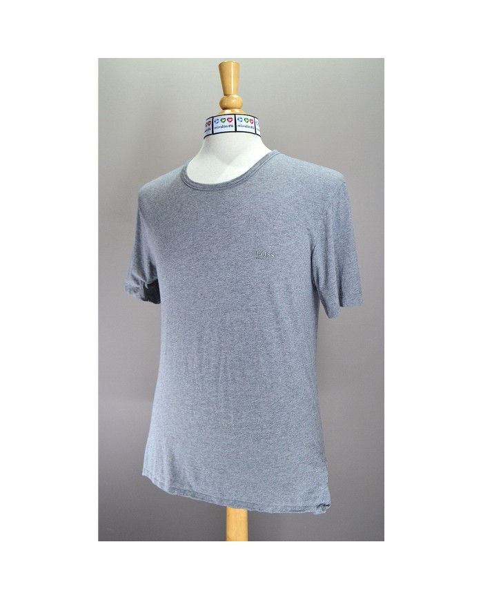 Hugo Boss t-shirt embroidered chest logo gray L