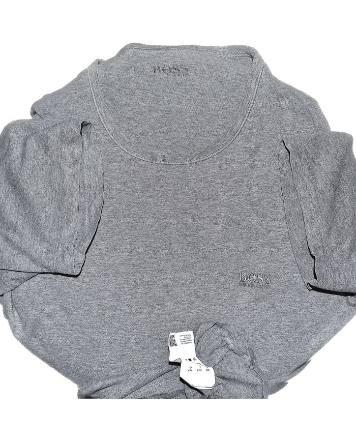 Hugo Boss t-shirt embroidered chest logo gray L