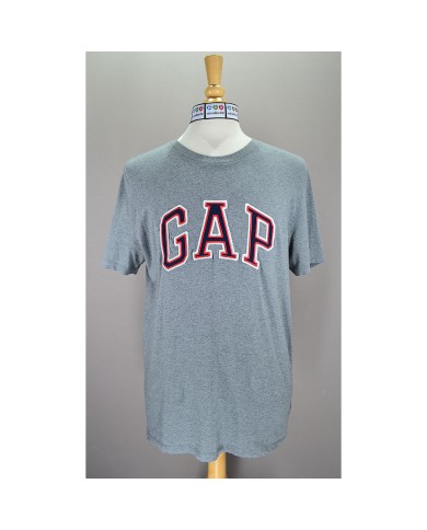 GAP t-shirt embroidered front logo gray L