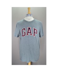 GAP t-shirt embroidered front logo gray L