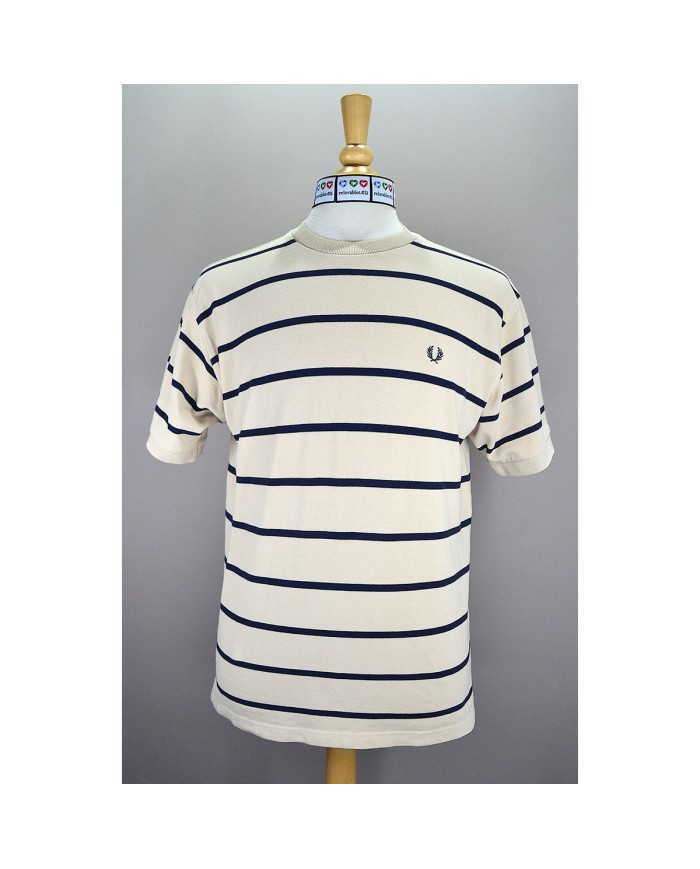 Fred Perry t-shirt chest logo striped L