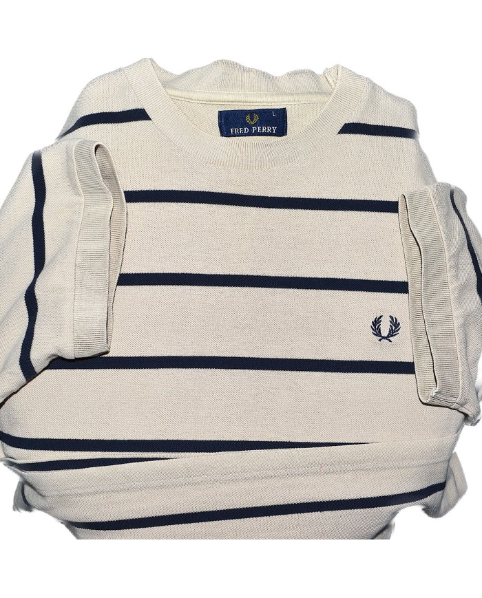Fred Perry t-shirt chest logo striped L