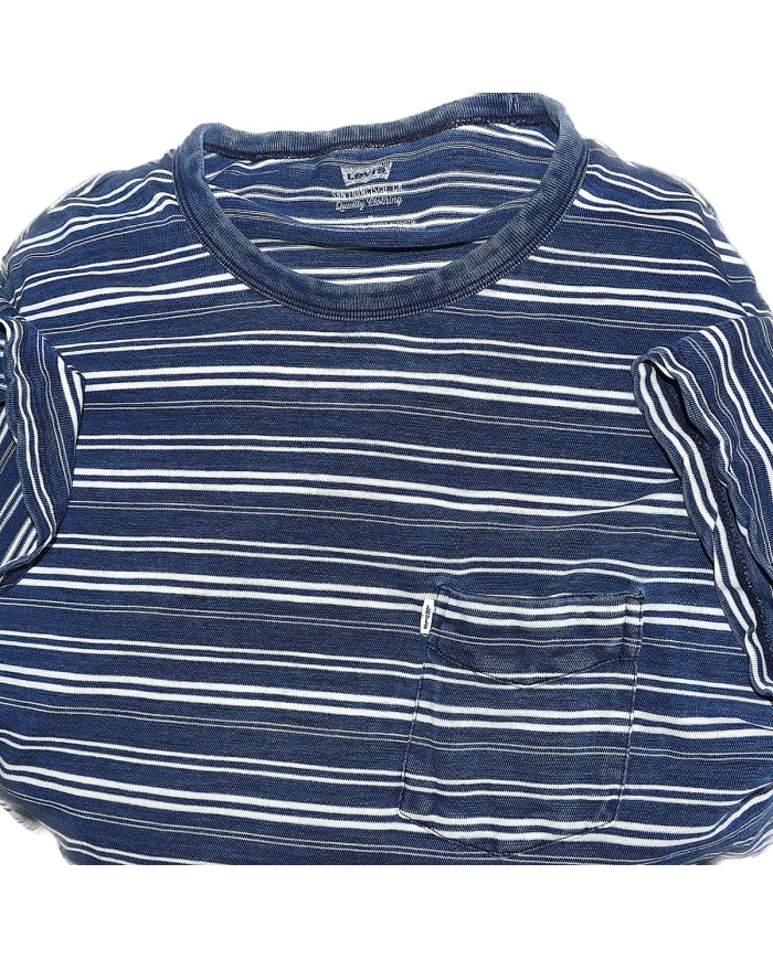 Levi's t-shirt chest pocket  blue striped M