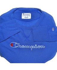 Champion sweater embroidered front logo blue XL