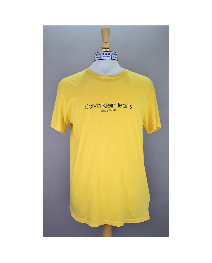 Calvin Klein t-shirt front- back logo yellow M