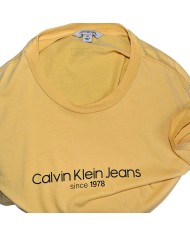 Calvin Klein t-shirt front- back logo yellow M