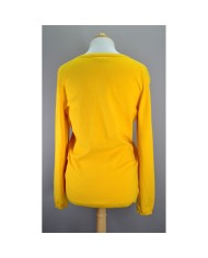 Tommy Hilfiger sweater v-neck embroidered logo yellow L