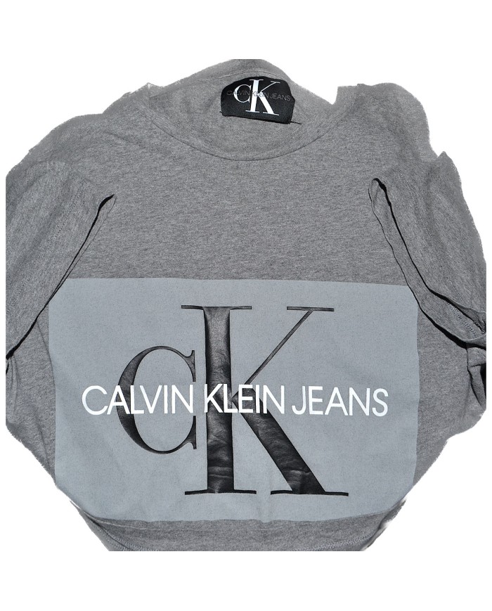 Calvin Klein t-shirt front logo gray M