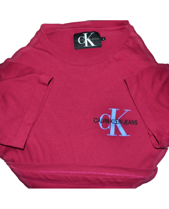 Calvin Klein t-shirt stretch chest logo purple L