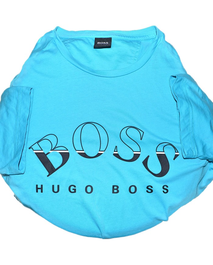 Hugo Boss t-shirt front logo blue M
