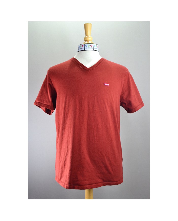 Levi's t-shirt v-neck standard fit chest logo red L