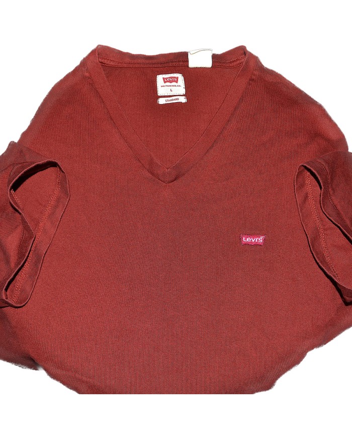 Levi's t-shirt v-neck standard fit chest logo red L