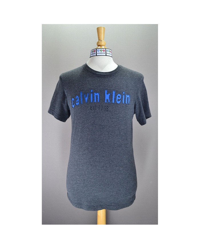Calvin Klein t-shirt embroidered front logo gray M