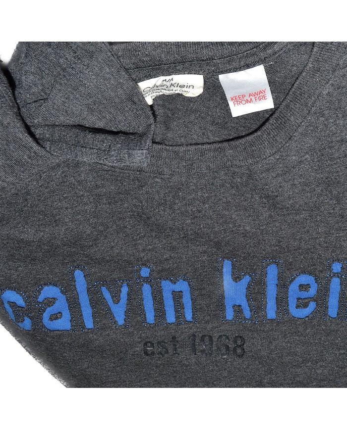 Calvin Klein t-shirt embroidered front logo gray M