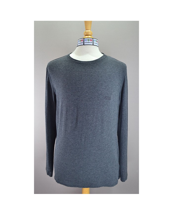 Hugo Boss t-shirt long sleeve chest logo gray M