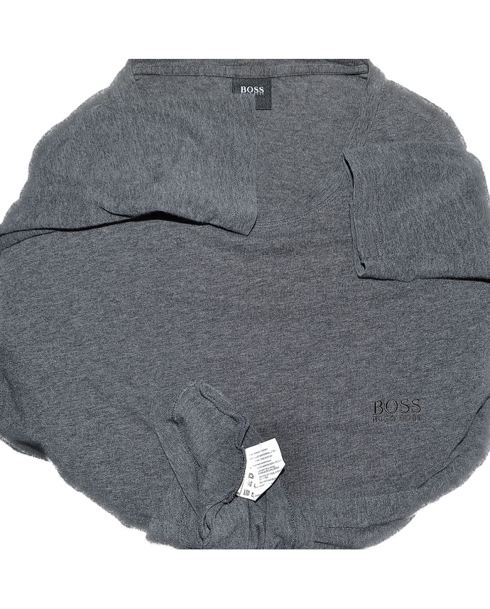 Hugo Boss t-shirt long sleeve chest logo gray M
