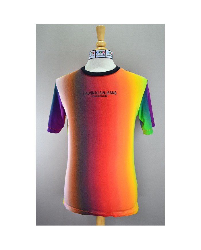 Calvin Klein t-shirt front- back logo logo multi colour S