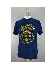 Columbia t-shirt front- sleeve logo blue L