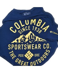 Columbia t-shirt front- sleeve logo blue L